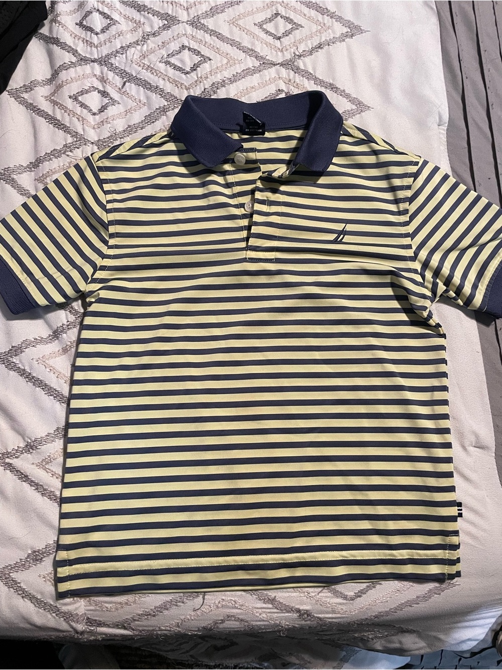 Nautica Boys' Yellow & Navy Striped Polo